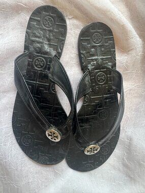 Tory Burch Thora Black Patent Leather sandals